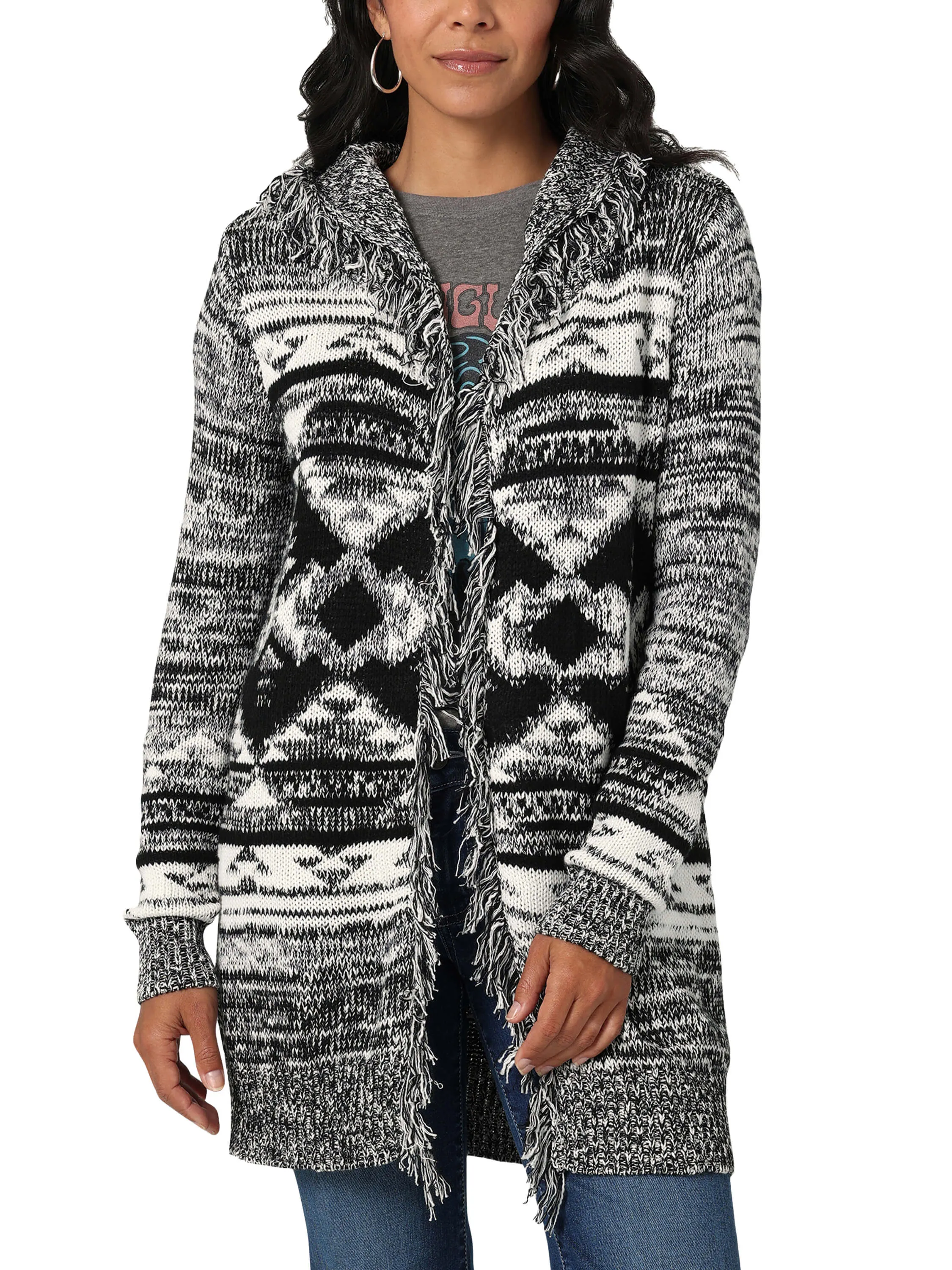 Wrangler | Ladies Retro® Americana Black/White Cardigan