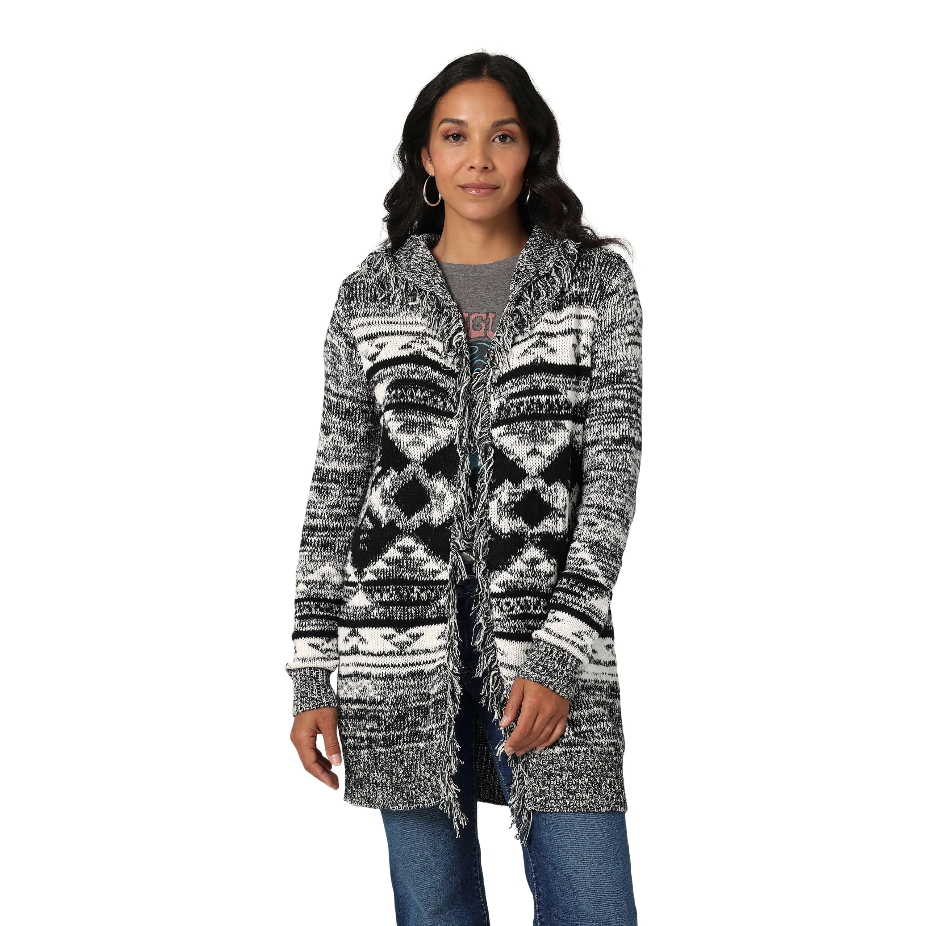 Wrangler | Ladies Retro® Americana Black/White Cardigan