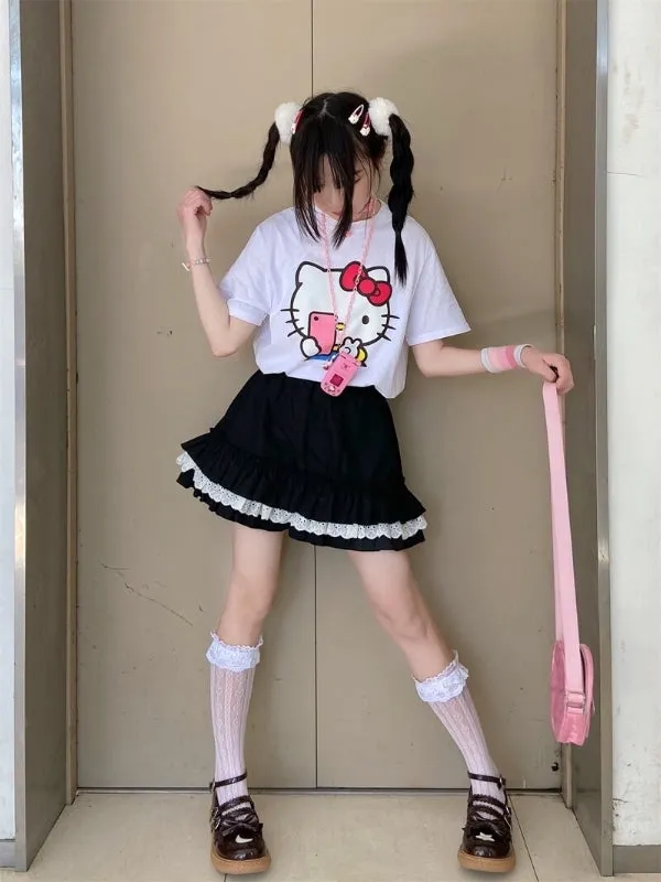 Y2k lolita kawaii layered skirt