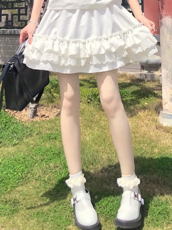 Y2k lolita kawaii layered skirt