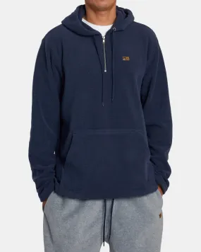 Yukon Quarter Zip Pullover Hoodie - Blue Heather