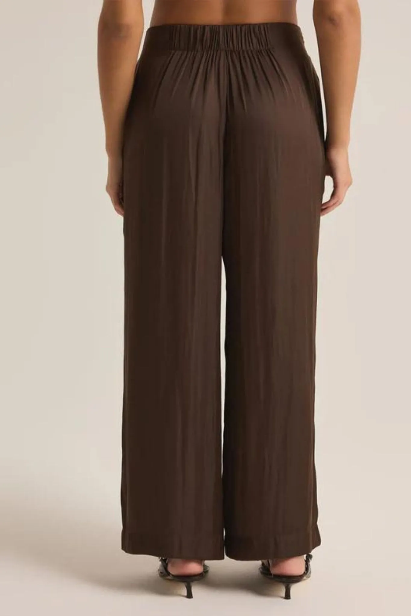 Z Supply: Lisse Wide Leg Pant in Dark Chocolate