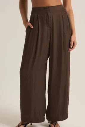 Z Supply: Lisse Wide Leg Pant in Dark Chocolate