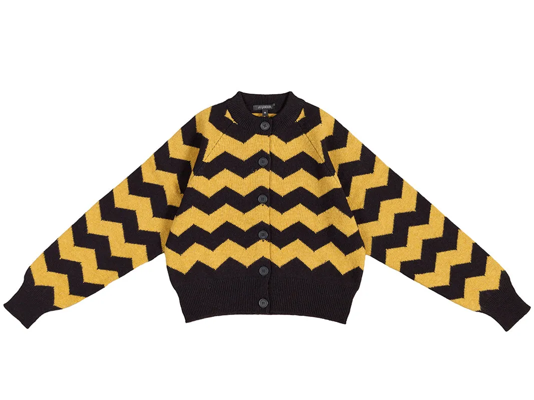 Zigzag Cardigan Black & Putty